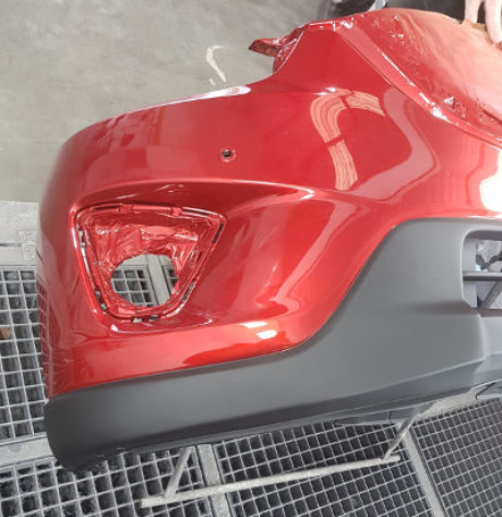 Completed plastic bumper repair